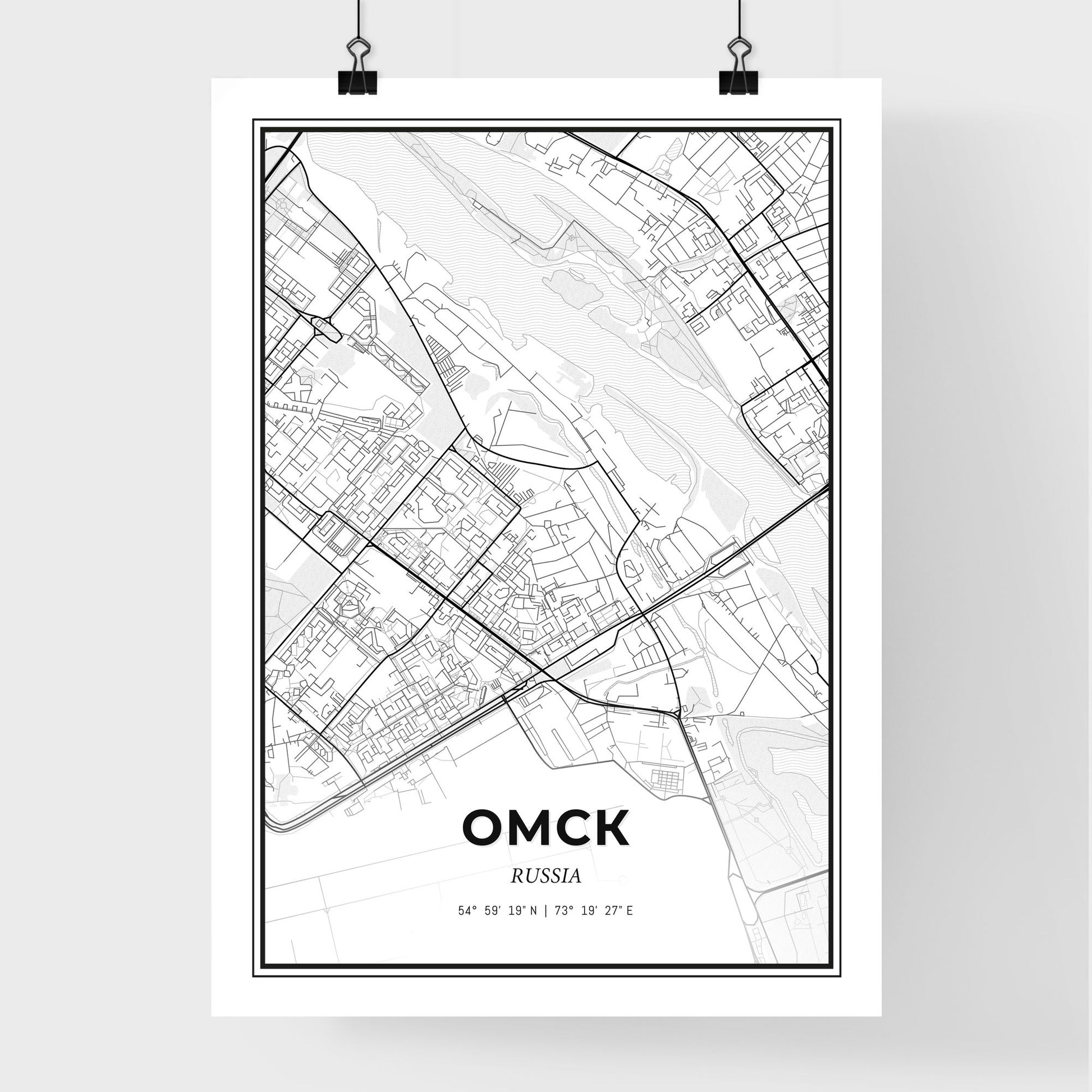 Omsk Russia - Premium City Map Poster