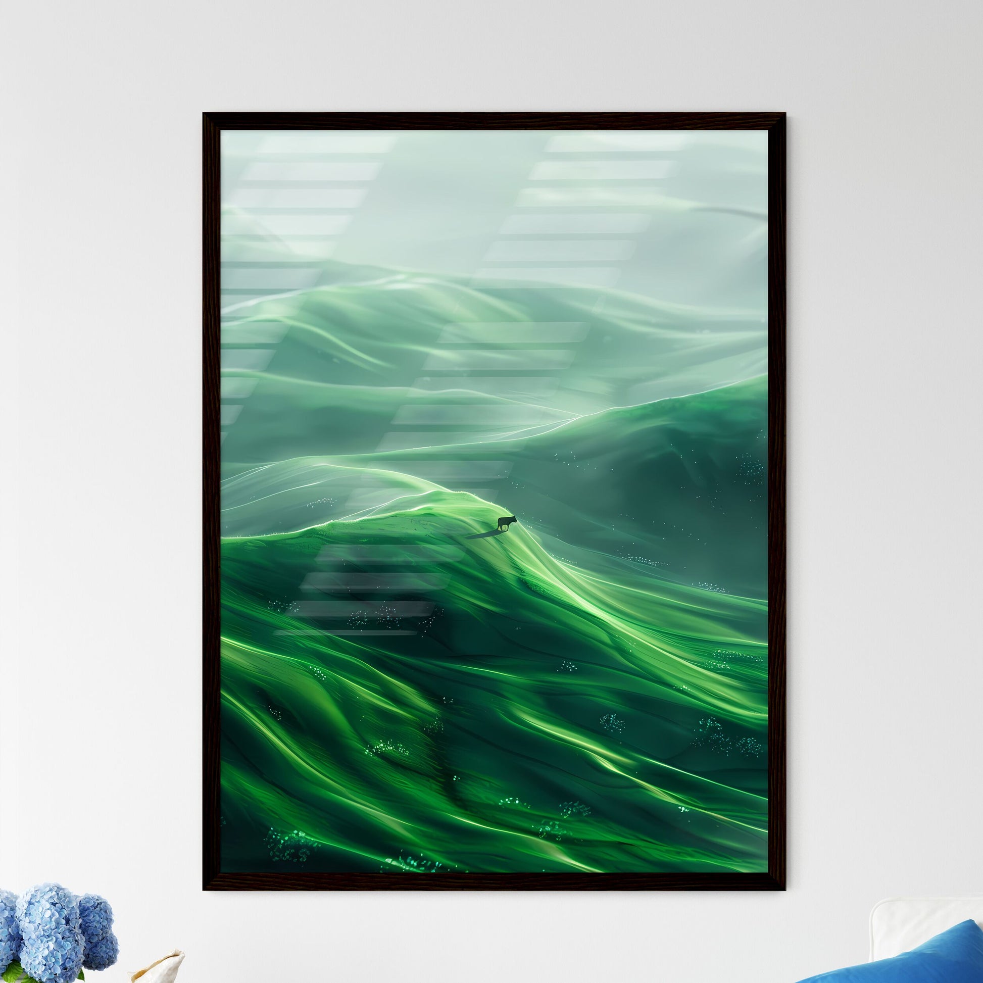 Serene Pasture: Cow Grazes Am Wall Art