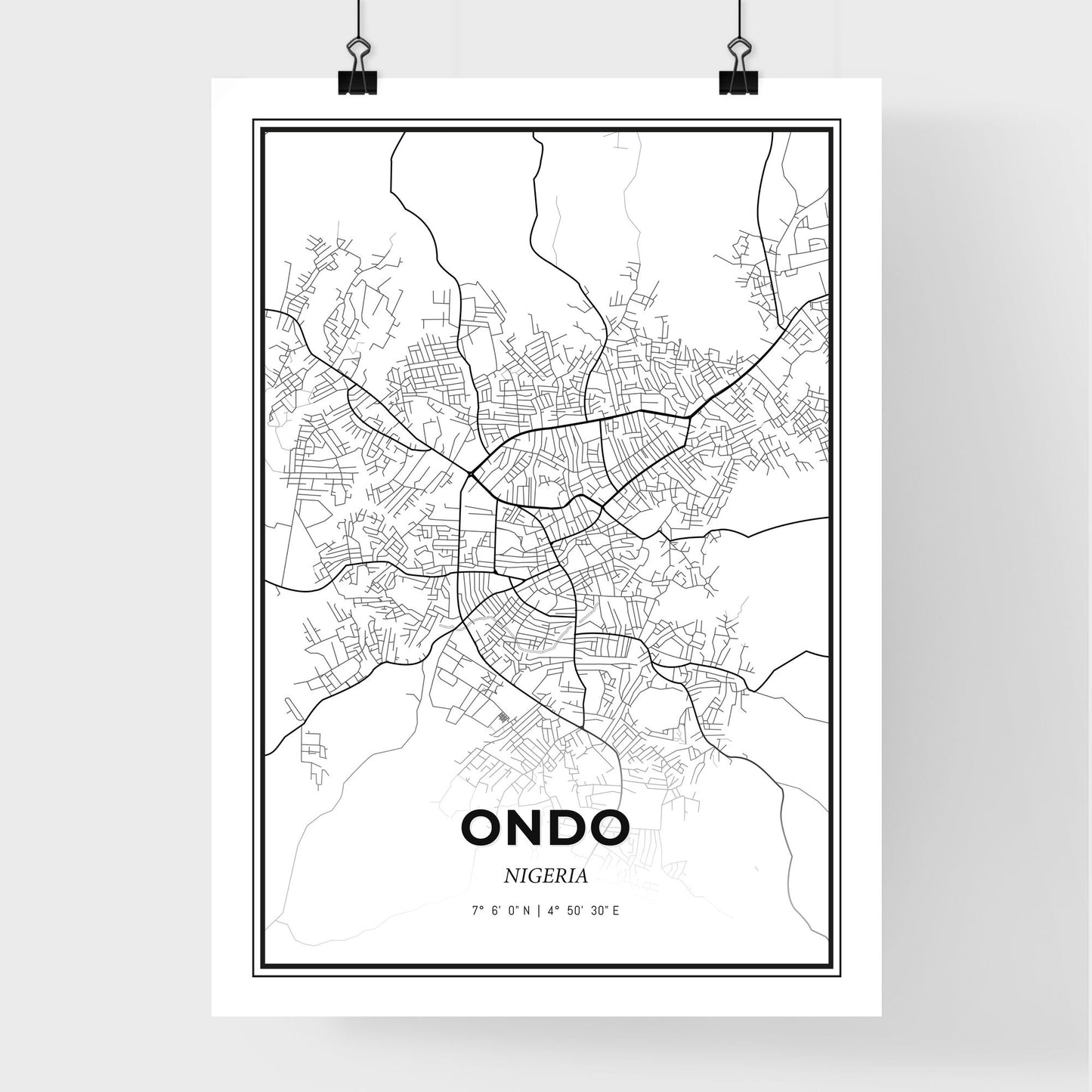 Ondo Nigeria - Premium City Map Poster