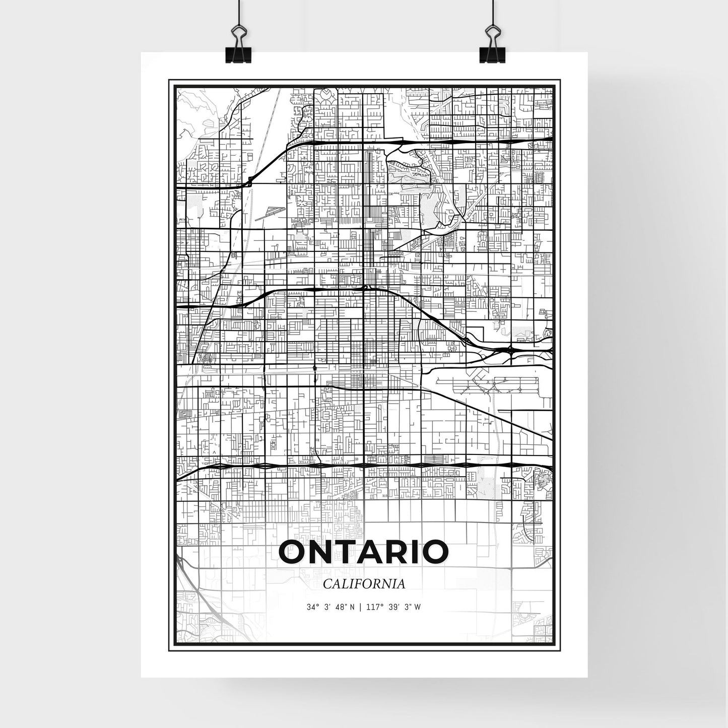 Ontario California - Premium City Map Poster