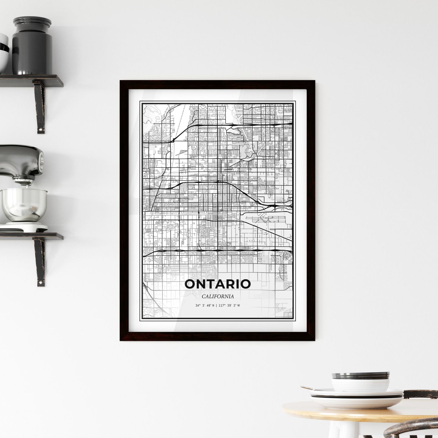 Ontario California - Minimal City Map