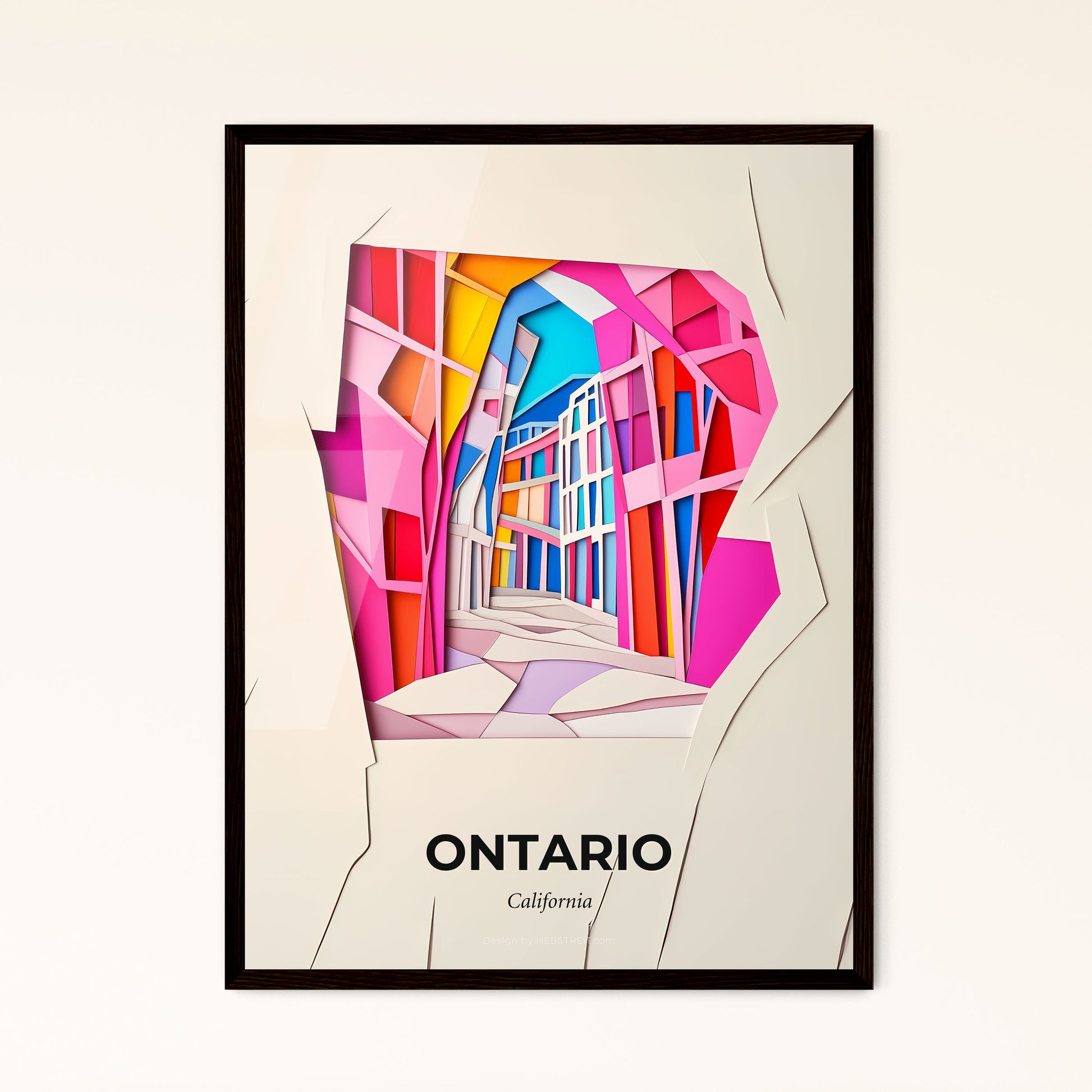 Vivid Ontario, California - a cut out of paper with a building in the background