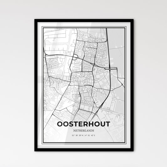  Oosterhout Netherlands - Scandinavian Style City Map for Modern Home Decor