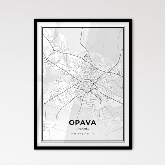  Opava Czechia - Scandinavian Style City Map for Modern Home Decor