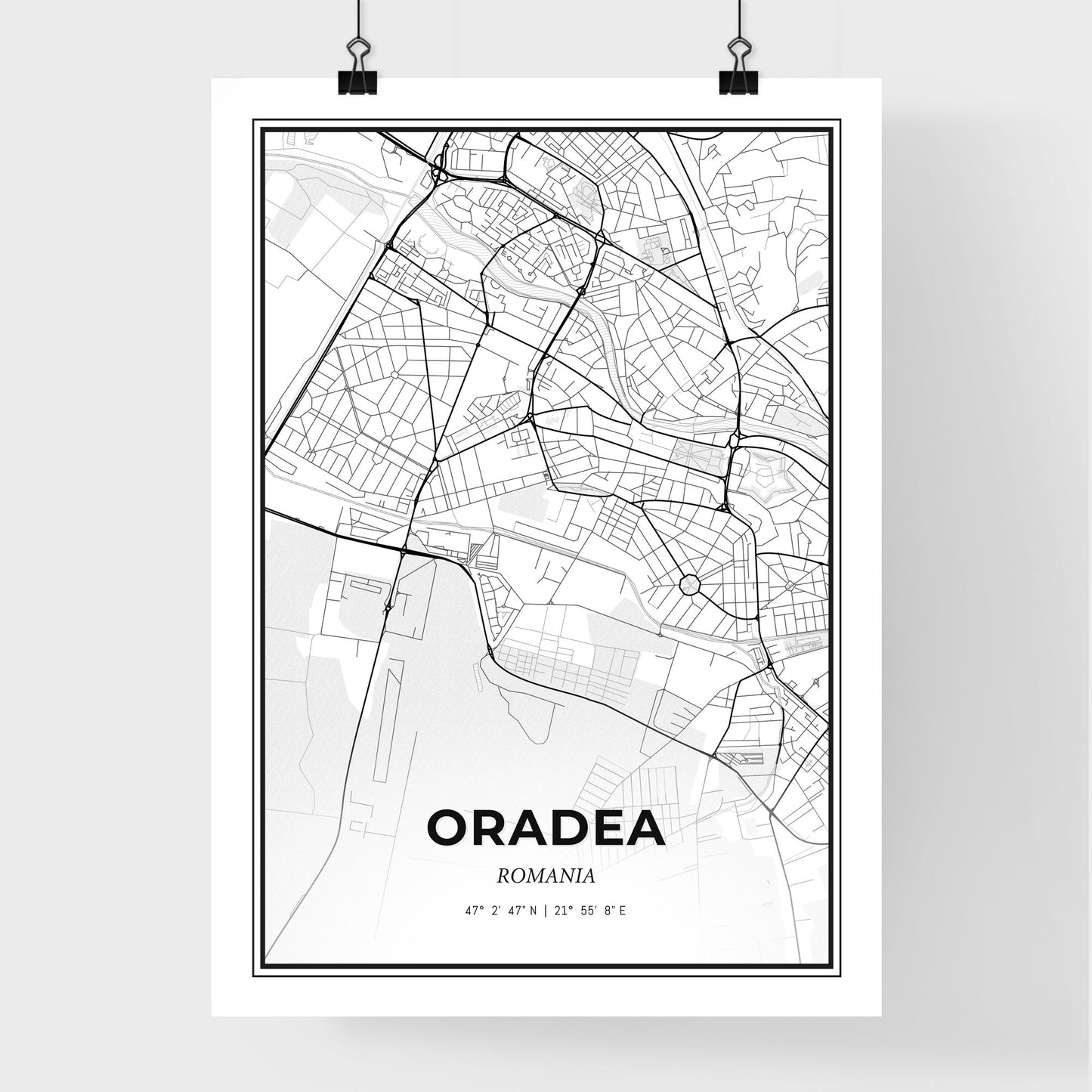 Oradea Romania - Premium City Map Poster