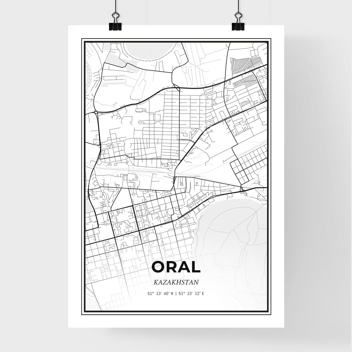 Oral Kazakhstan - Premium City Map Poster