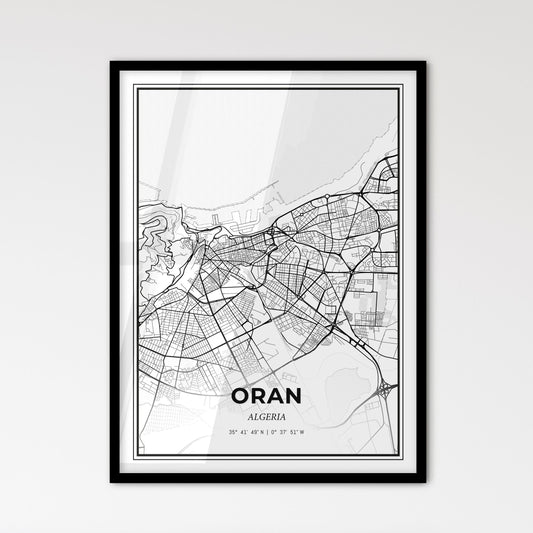 Oran Algeria - Scandinavian Style City Map for Modern Home Decor