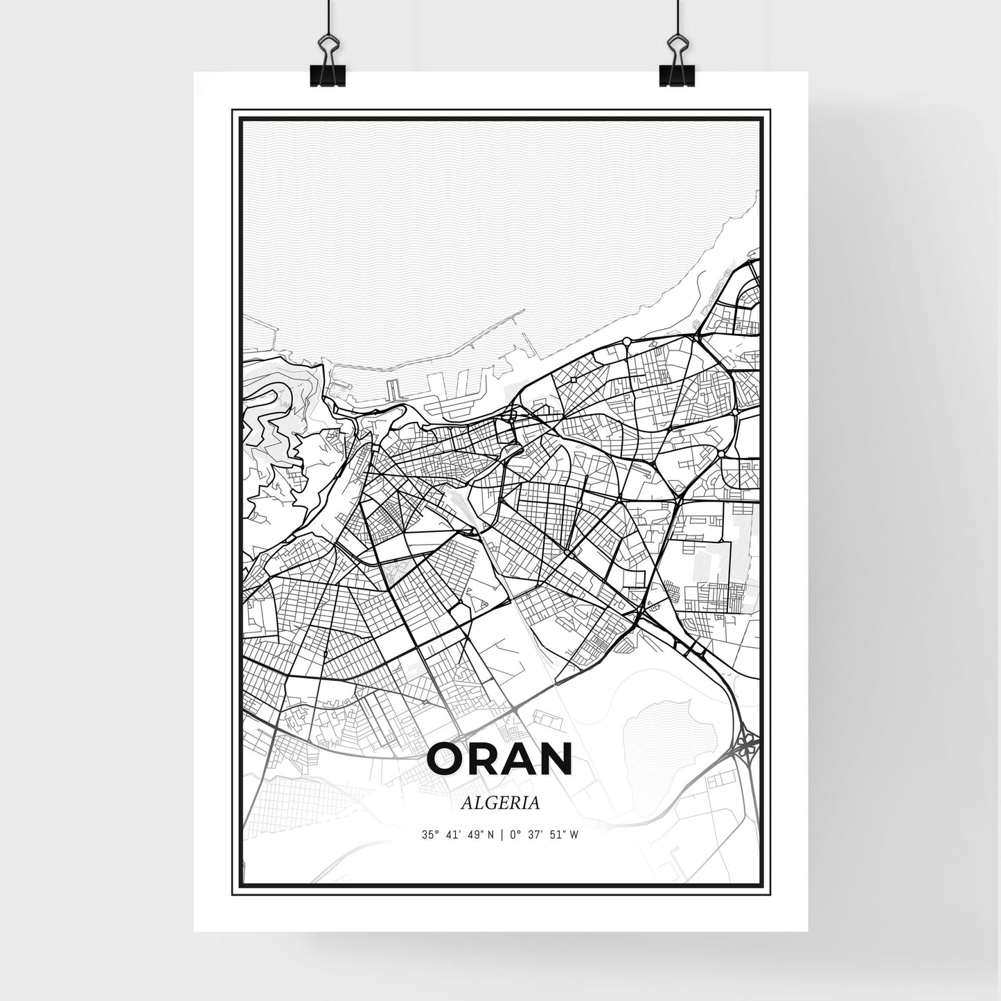 Oran Algeria - Premium City Map Poster