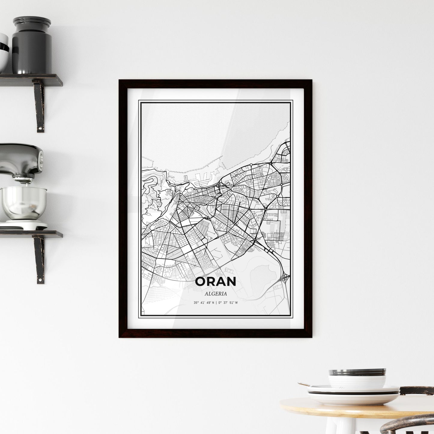 Oran Algeria - Minimal City Map