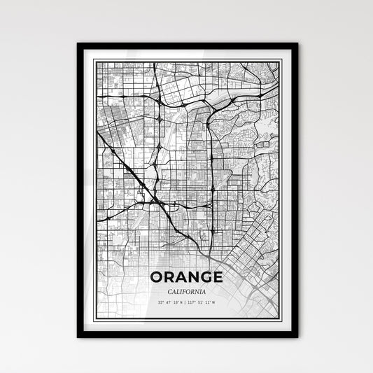 Orange California - Scandinavian Style City Map for Modern Home Decor