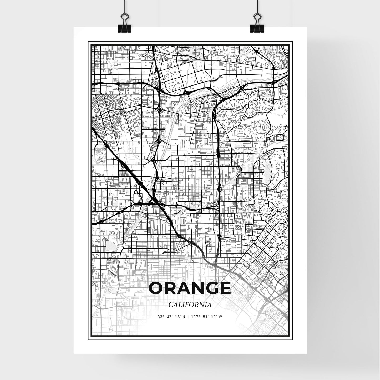 Orange California - Premium City Map Poster