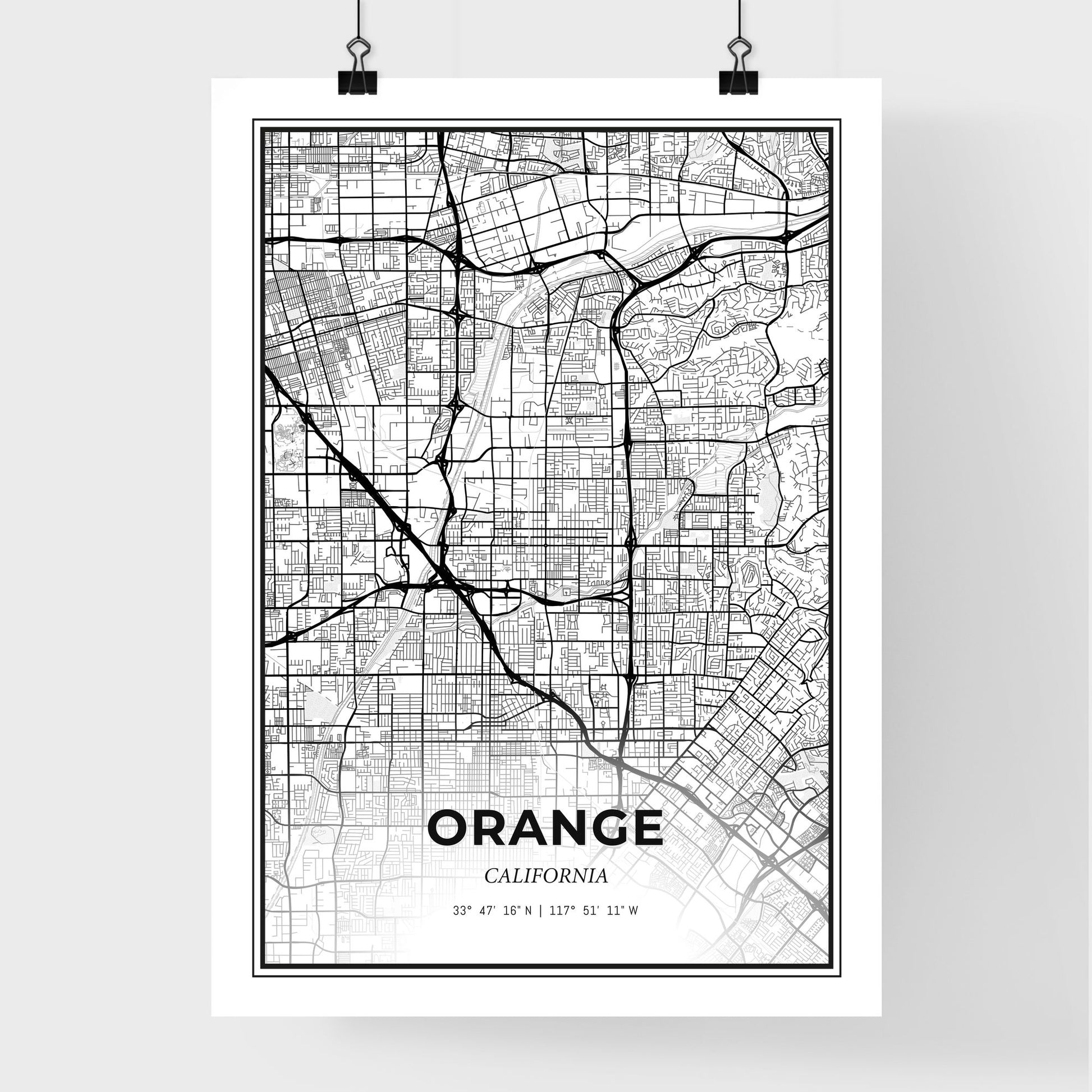 Orange California - Premium City Map Poster