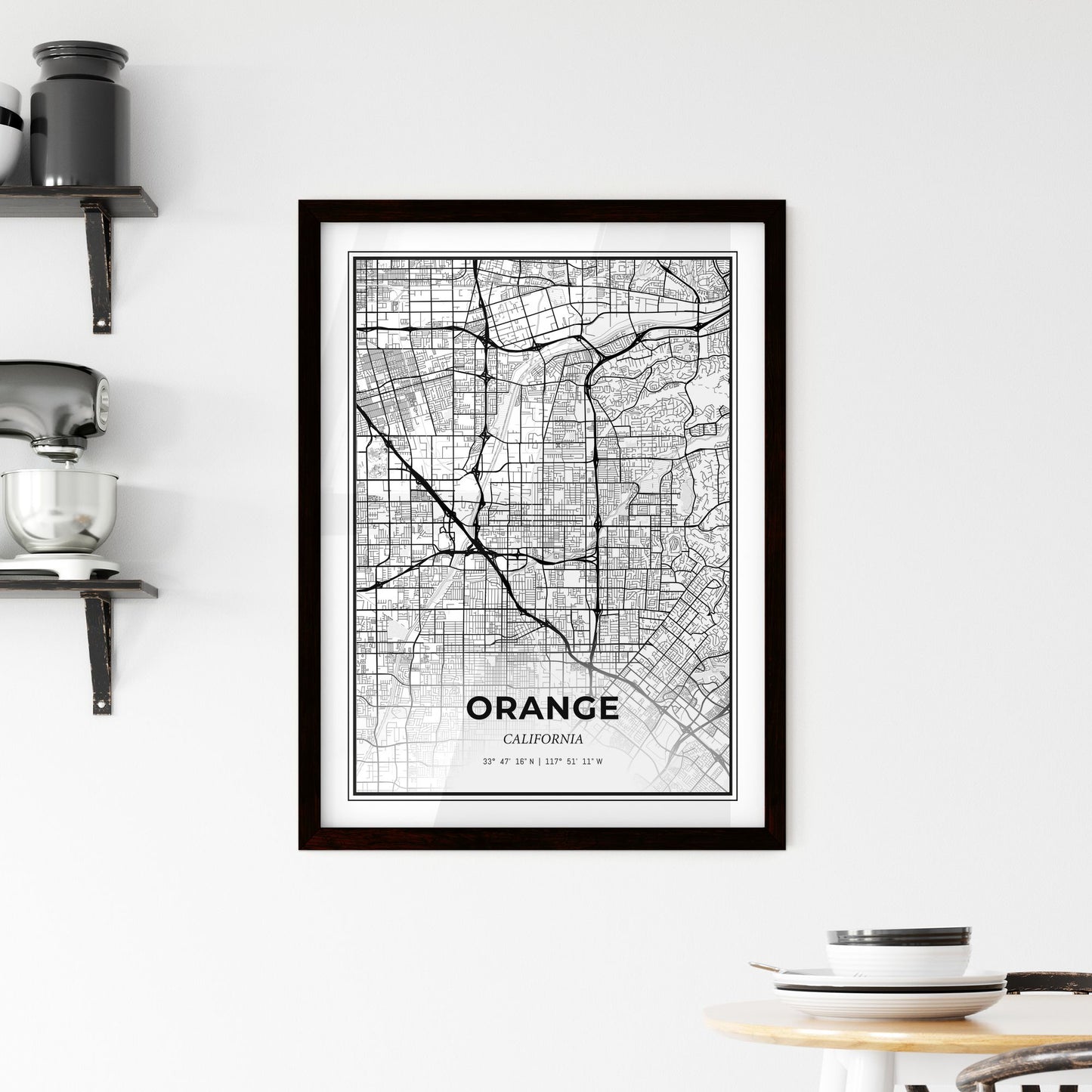 Orange California - Minimal City Map