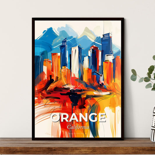 Vibrant Orange, California - A Painting Of A City