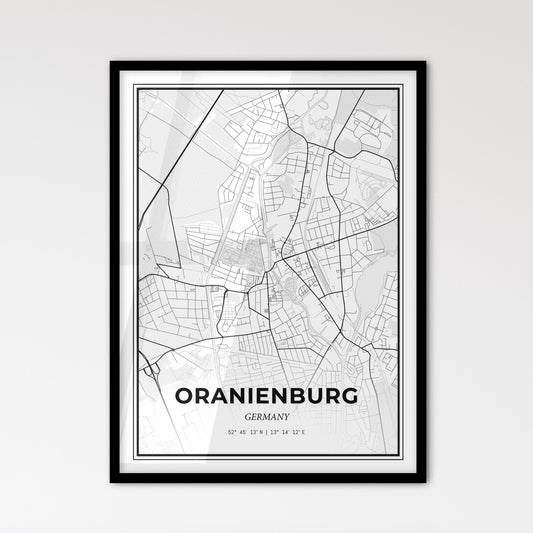 Oranienburg Germany - Scandinavian Style City Map for Modern Home Decor