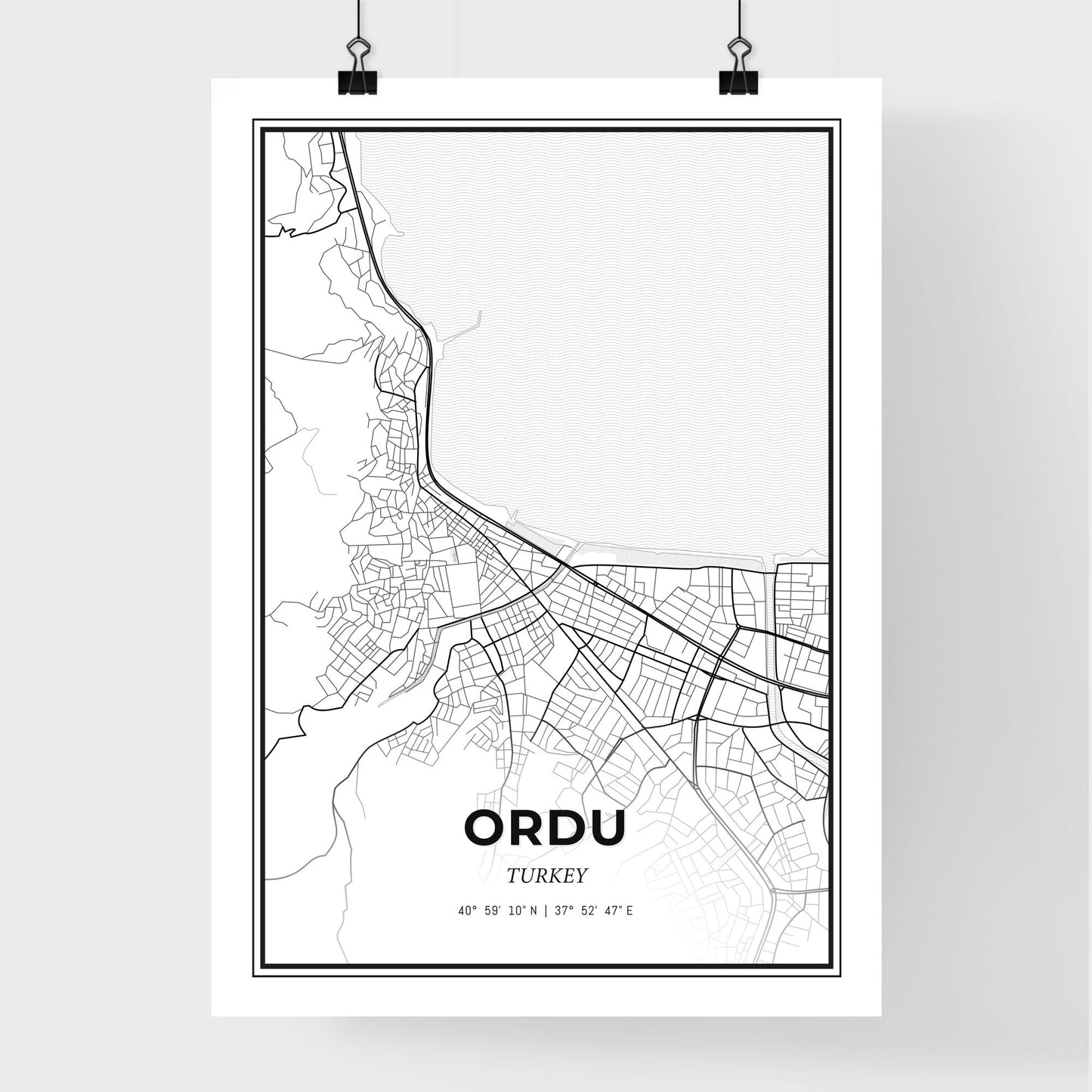 Ordu Turkey - Premium City Map Poster