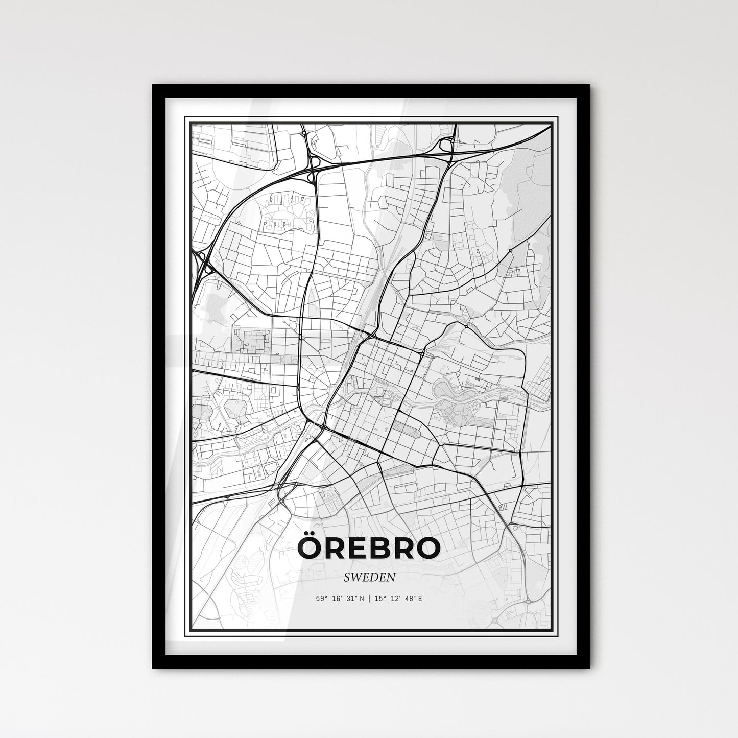 Örebro Sweden - Scandinavian Style City Map for Modern Home Decor