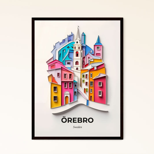 Vivid Örebro, Sweden - a paper cut of a city with a church