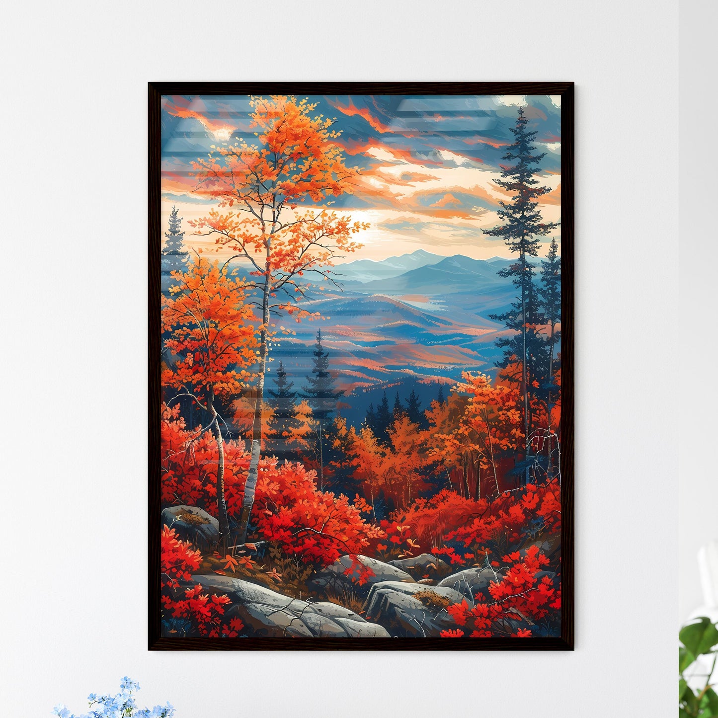 Vibrant Oregon Landscape Painting Depicting Majestic Mountains and Verdant Trees Default Title