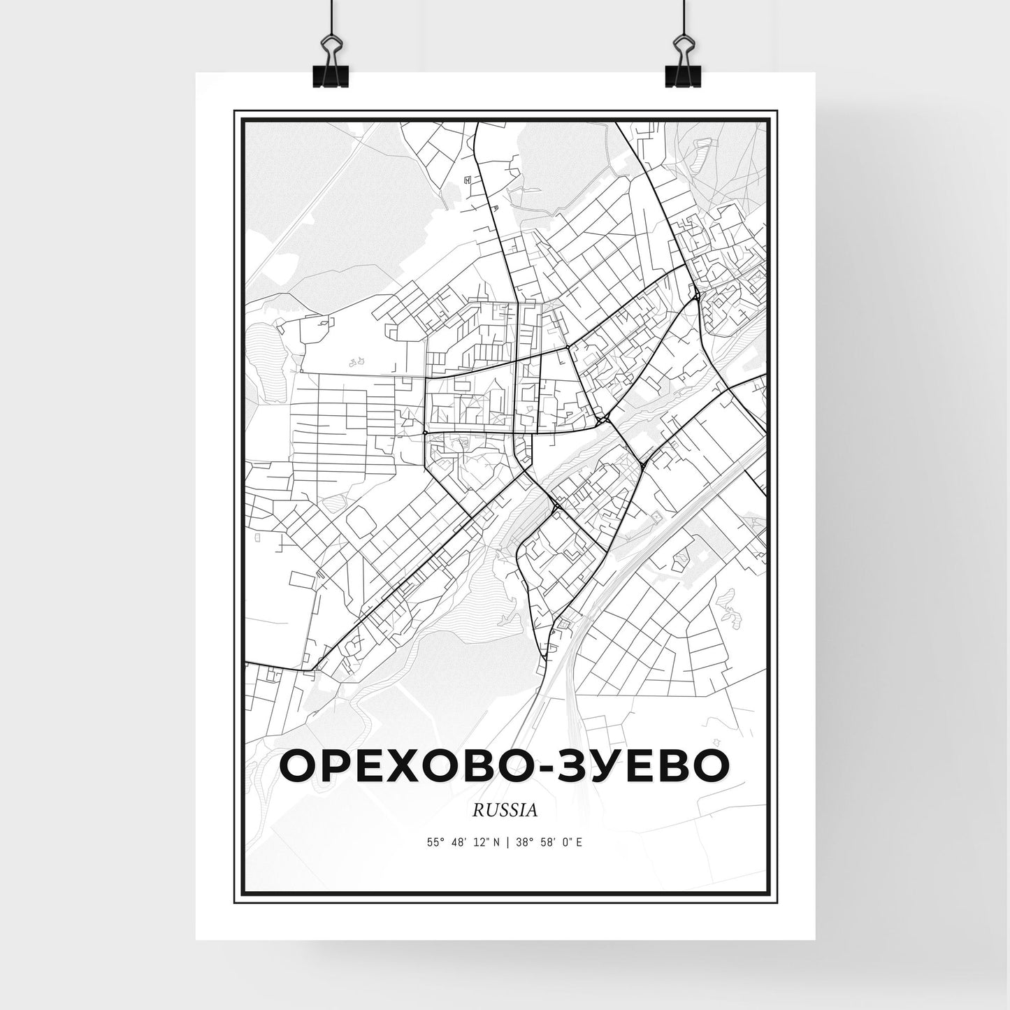 Orekhovo-Zuyevo Russia - Premium City Map Poster