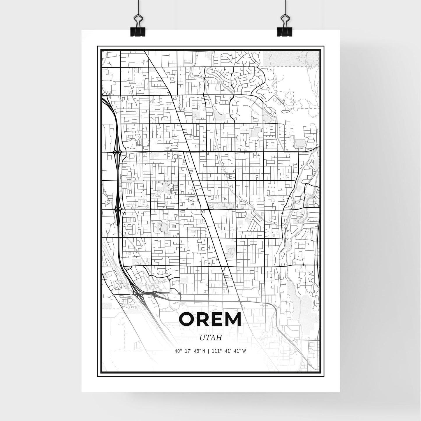 Orem Utah - Premium City Map Poster