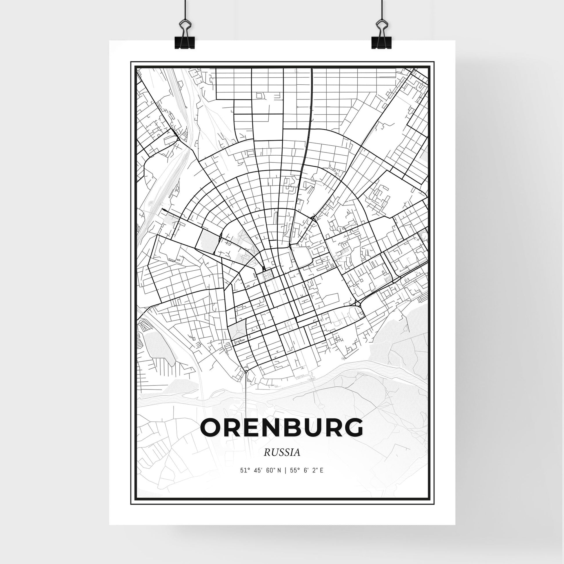 Orenburg Russia - Premium City Map Poster