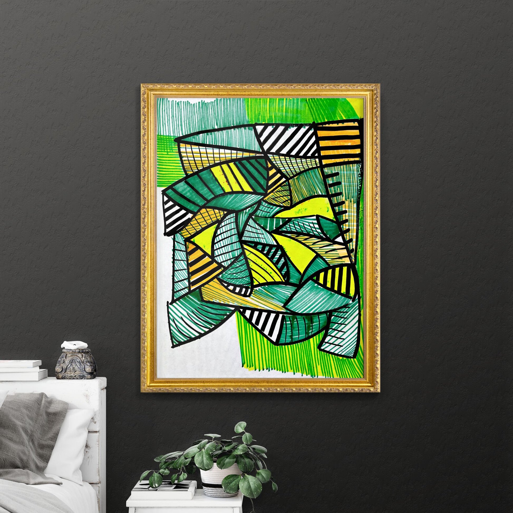 Organic Patterns: A Dance Between Green and Yellow Vibes