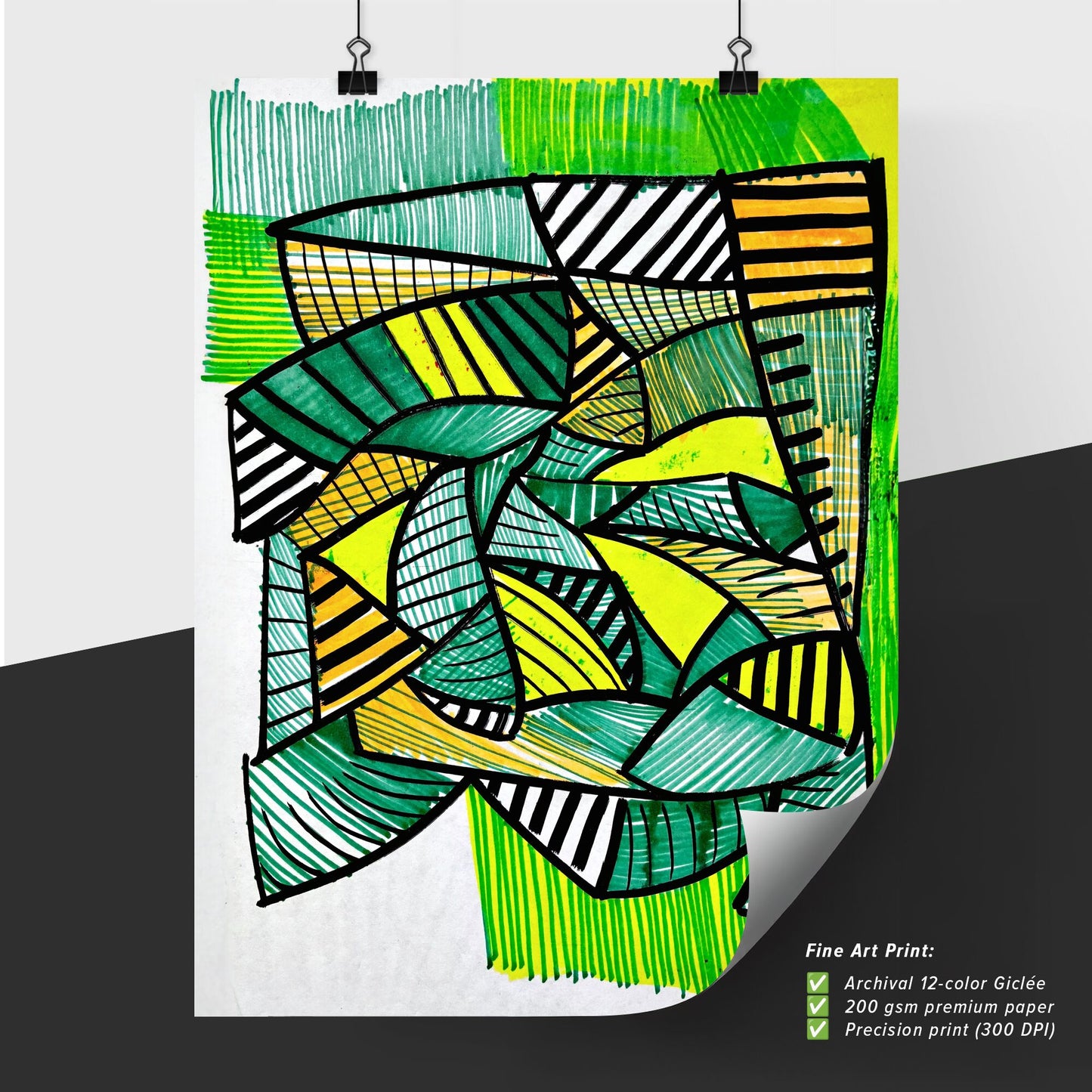 Organic Patterns: A Dance Between Green and Yellow Vibes