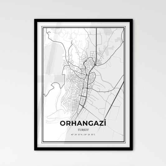 Orhangazi Turkey - Scandinavian Style City Map for Modern Home Decor