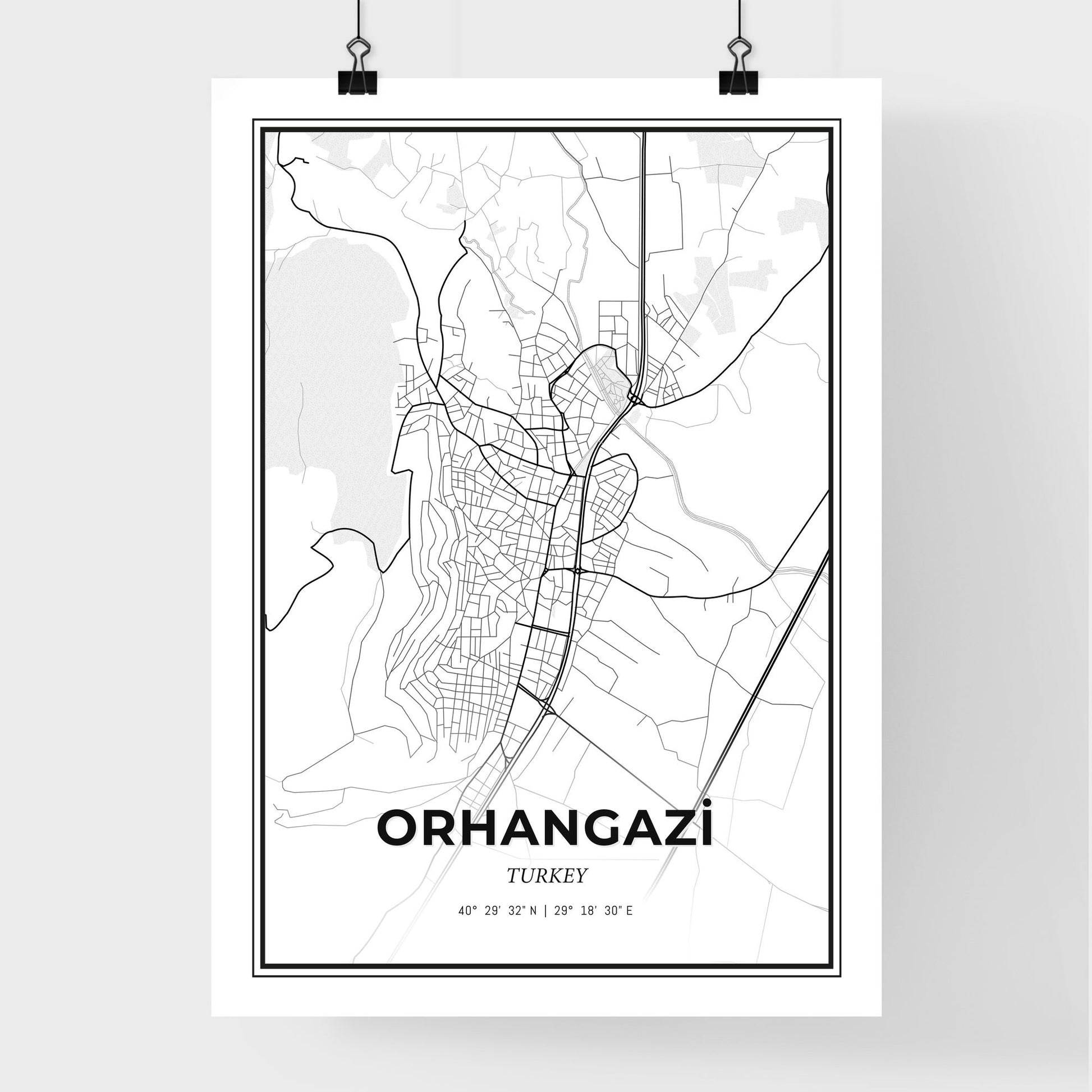 Orhangazi Turkey - Premium City Map Poster