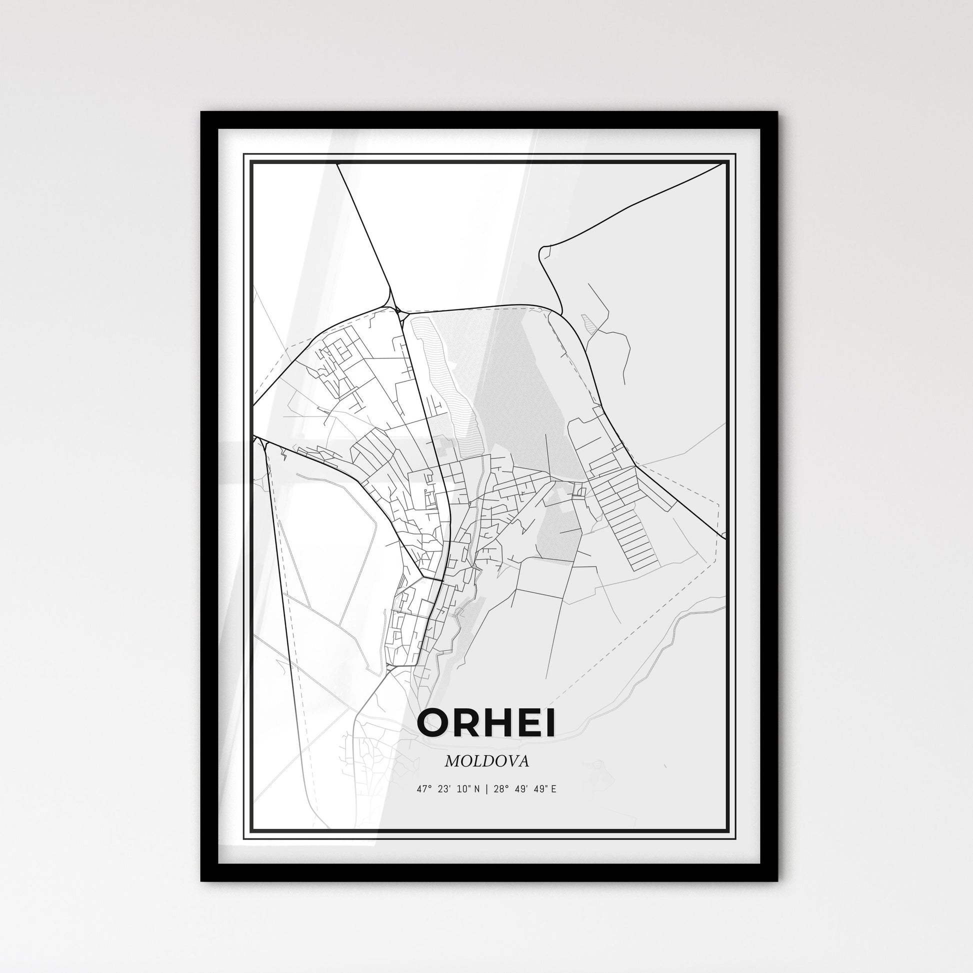 Orhei Moldova - Scandinavian Style City Map for Modern Home Decor