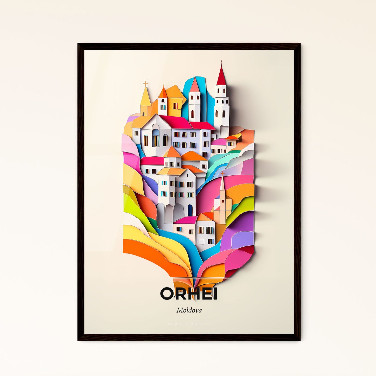 Vivid Orhei, Moldova - a paper cut of a city with a church