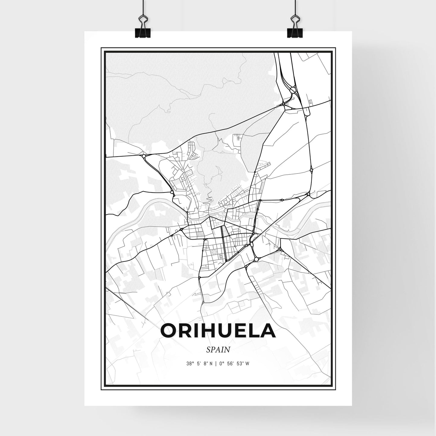 Orihuela Spain - Premium City Map Poster