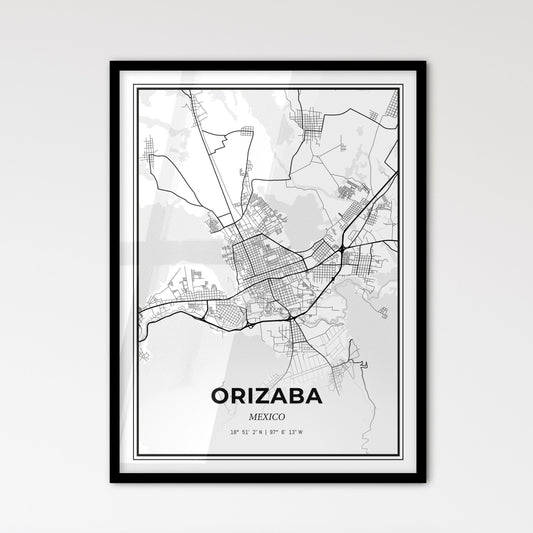 Orizaba Mexico - Scandinavian Style City Map for Modern Home Decor