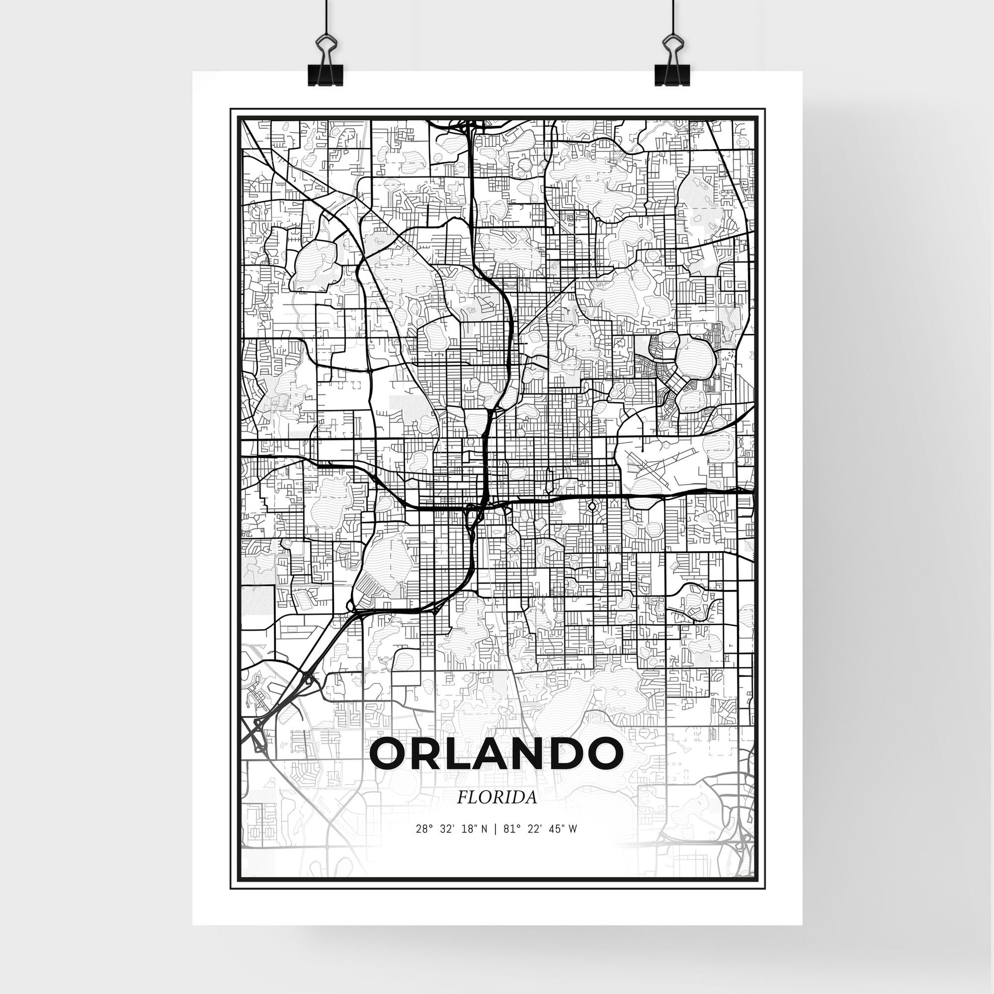 Orlando Florida - Premium City Map Poster