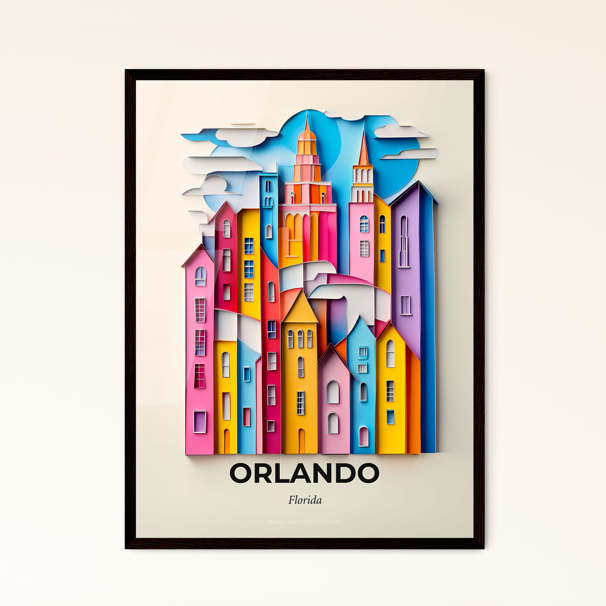 Vivid Orlando, Florida - a colorful city with a clock tower on top of it