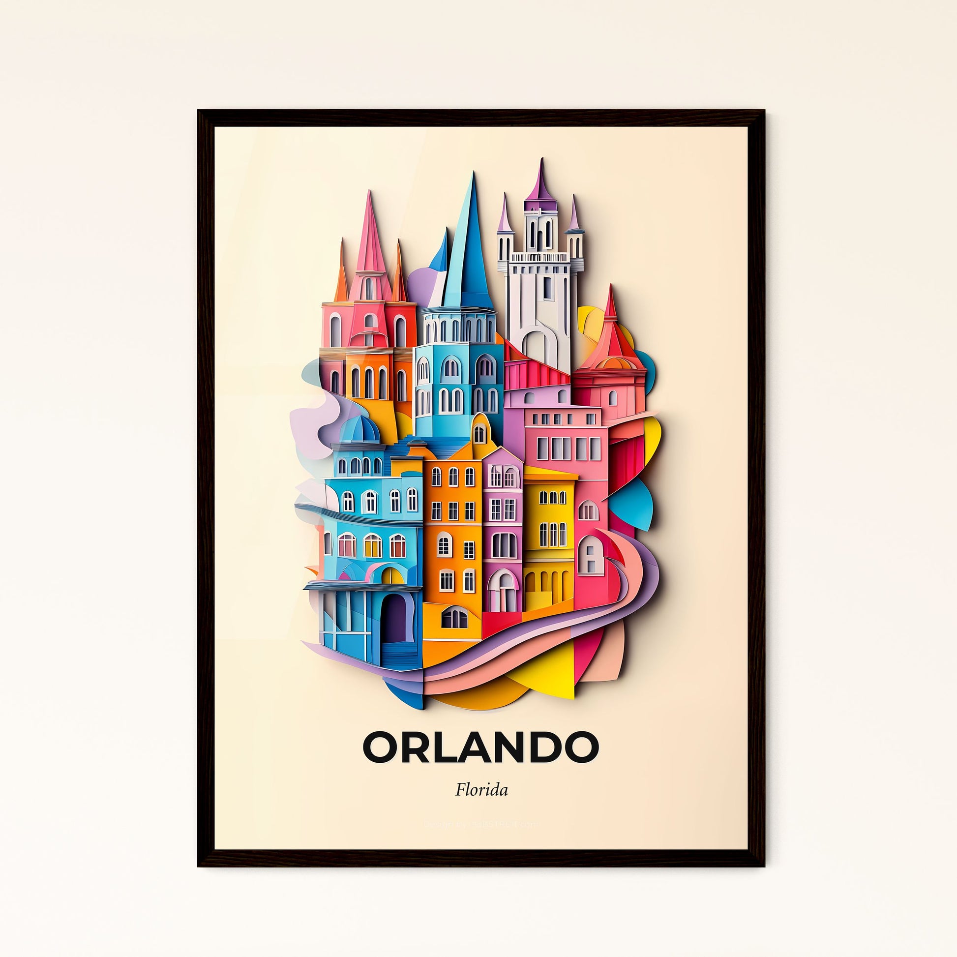 Vivid Orlando, Florida - a colorful city with a clock tower on top of it