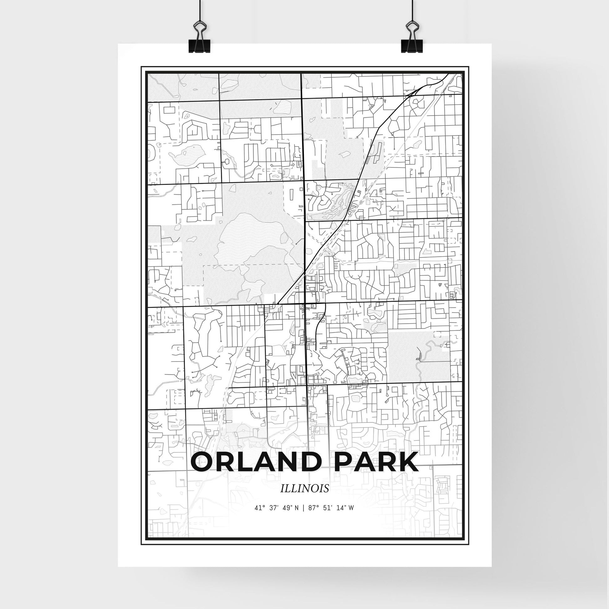 Orland Park Illinois - Premium City Map Poster