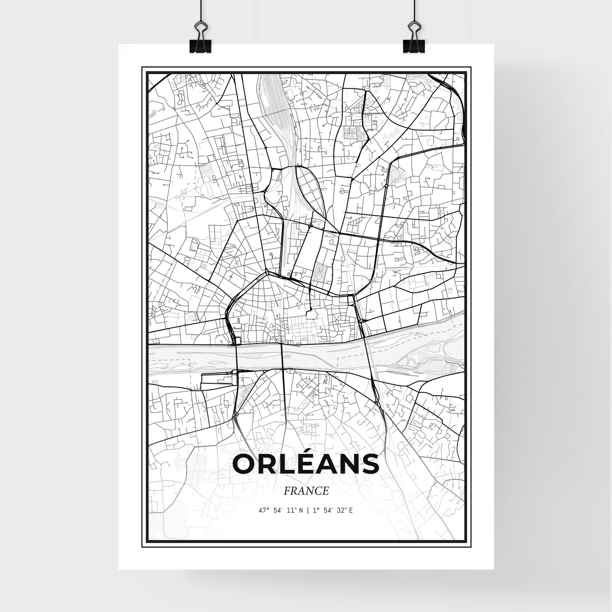 Orléans France - Premium City Map Poster
