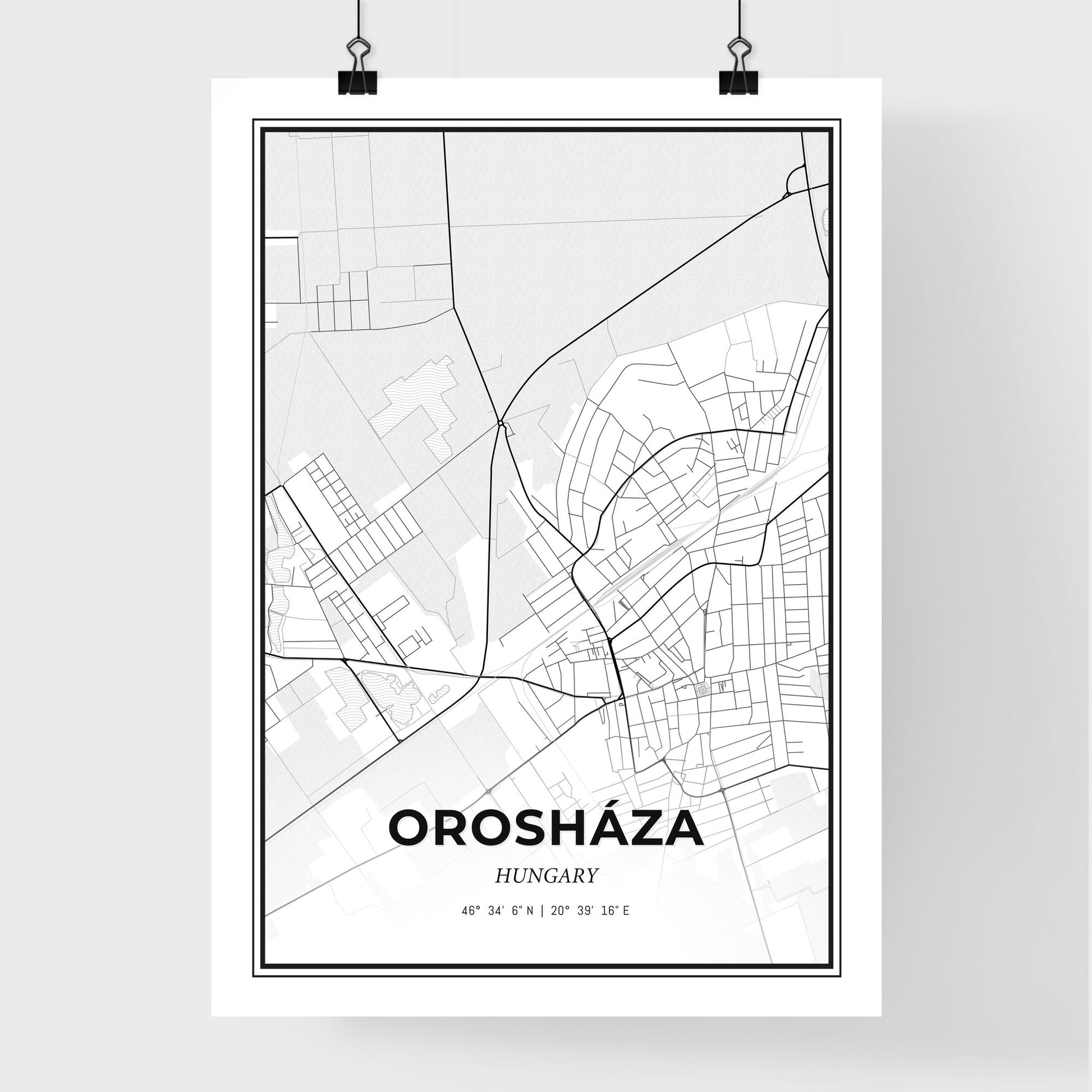 Orosháza Hungary - Premium City Map Poster