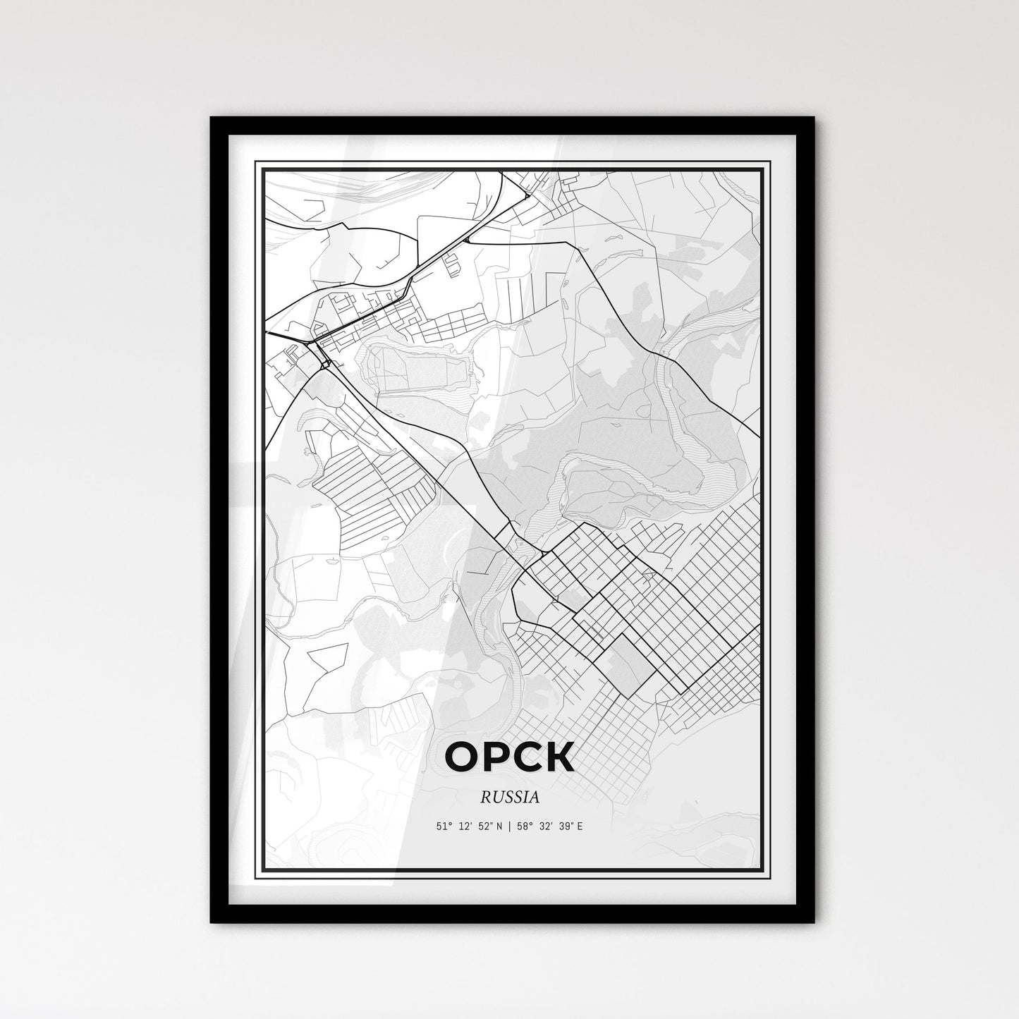 Orsk Russia - Scandinavian Style City Map for Modern Home Decor