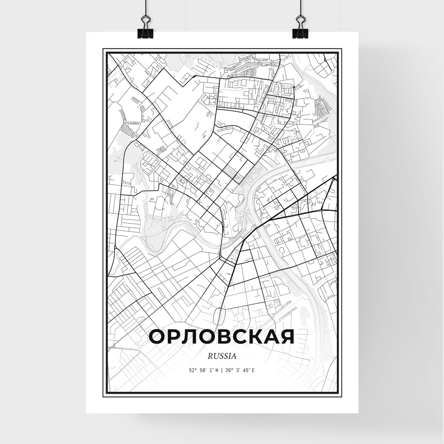 Oryol Russia - Premium City Map Poster