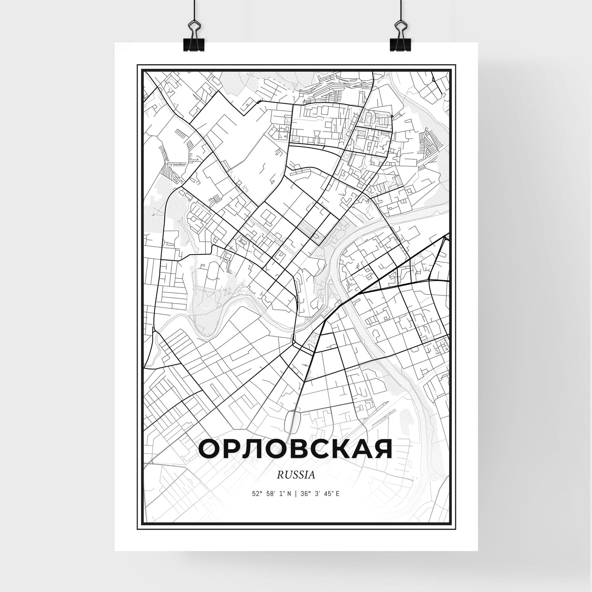 Oryol Russia - Premium City Map Poster