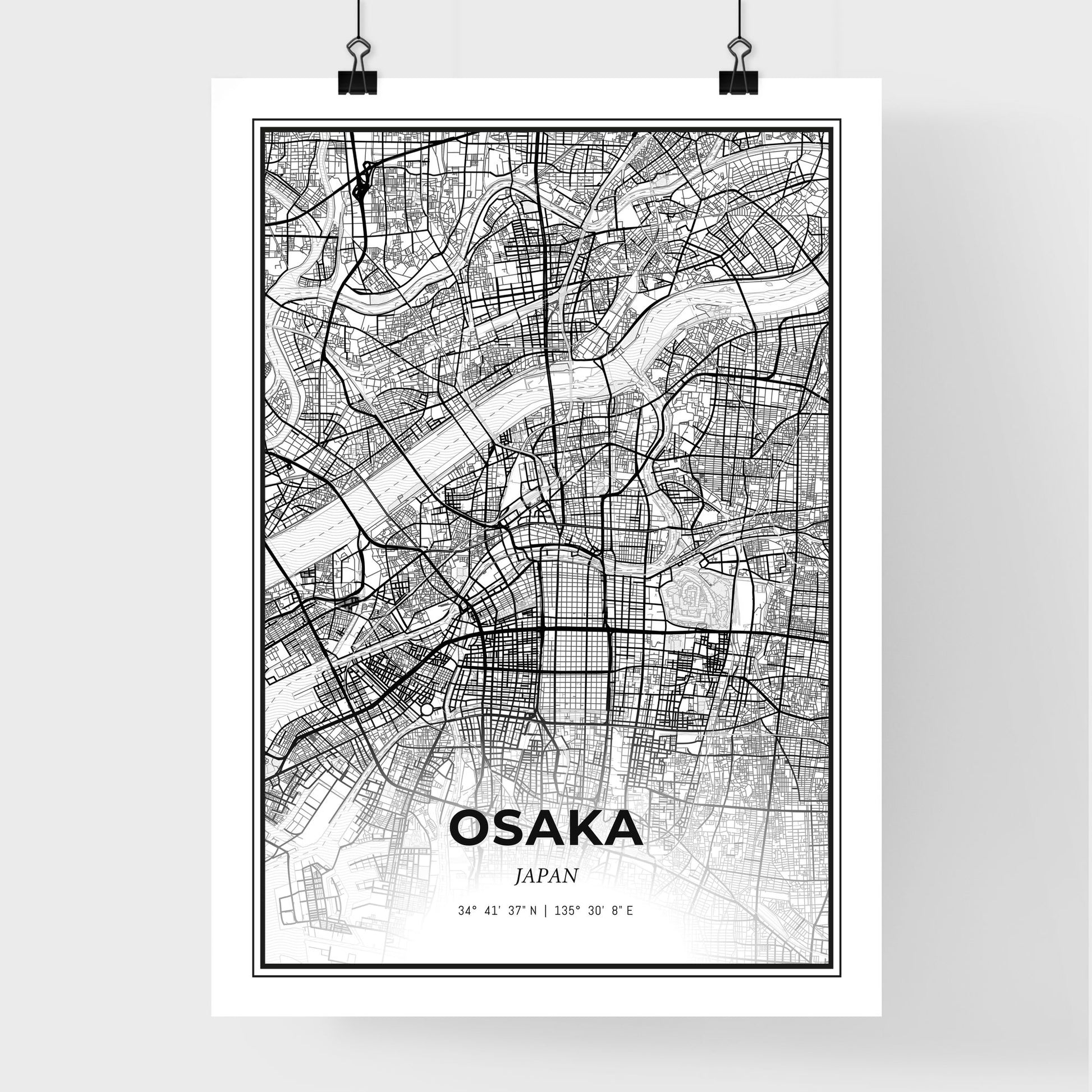 Osaka Japan - Premium City Map Poster