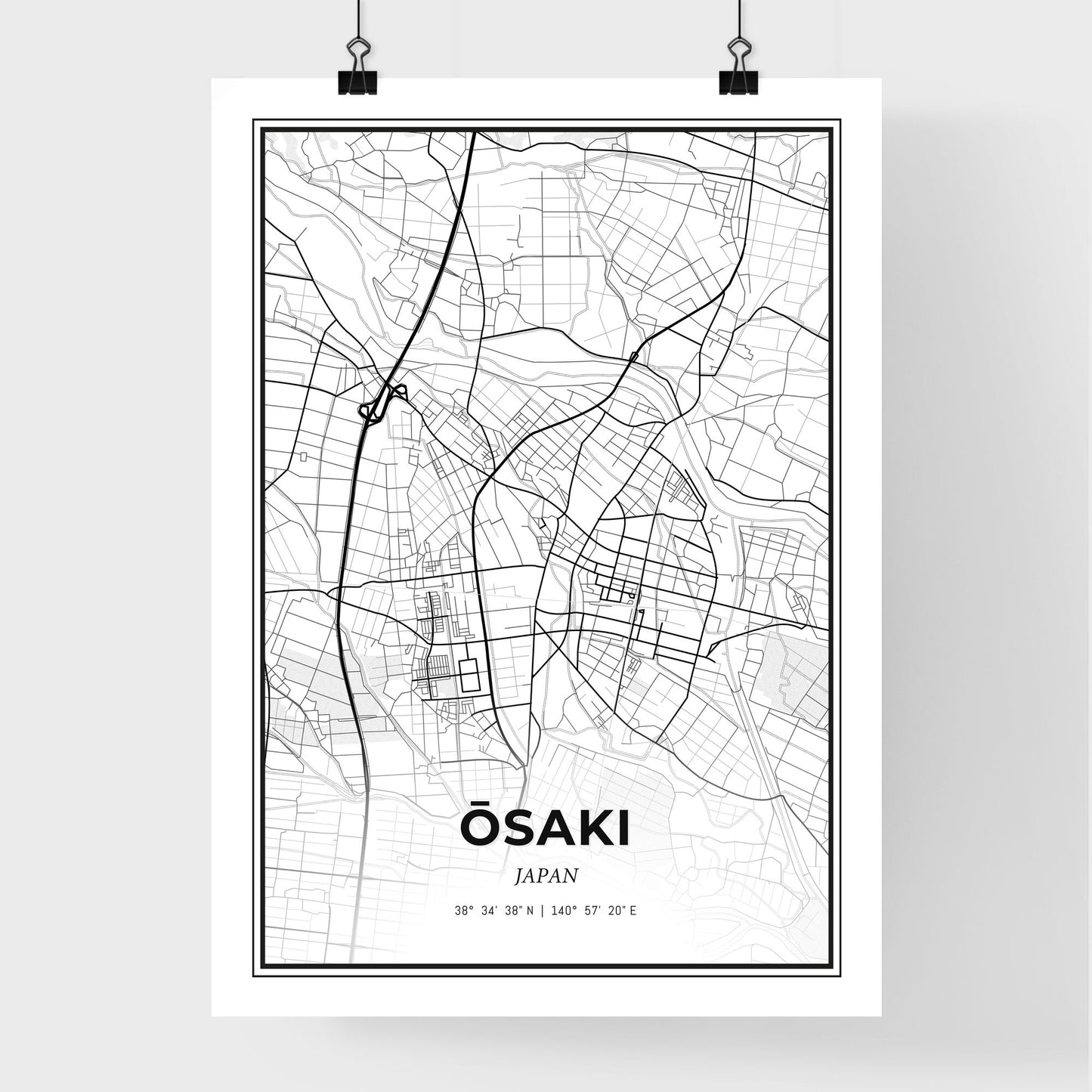 Ōsaki Japan - Premium City Map Poster