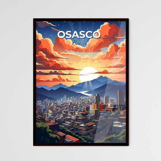 Panoramic View of Osasco City Painting with Skyline, Mountains, and Clouds Default Title