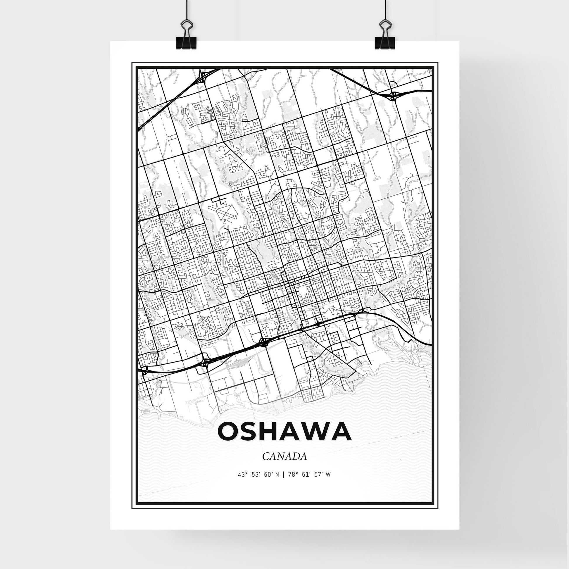 Oshawa Canada - Premium City Map Poster