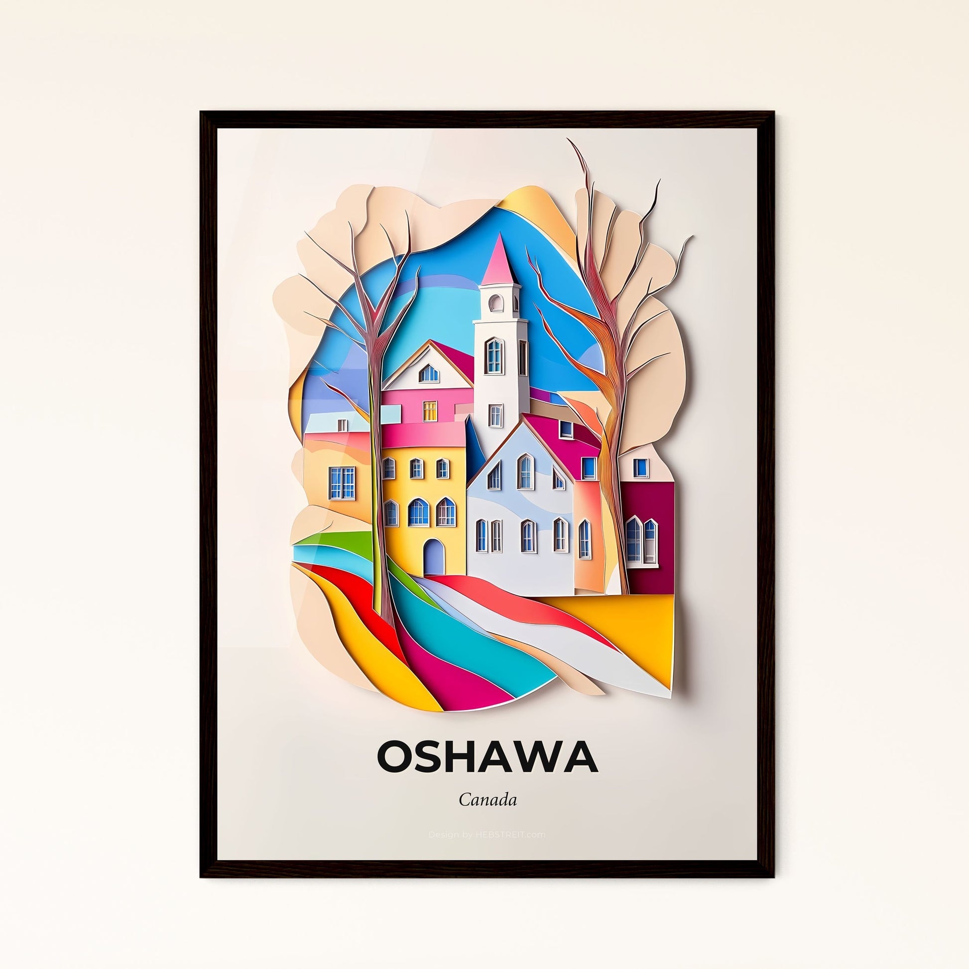 Vivid Oshawa, Canada - a paper cut of a church and a stream