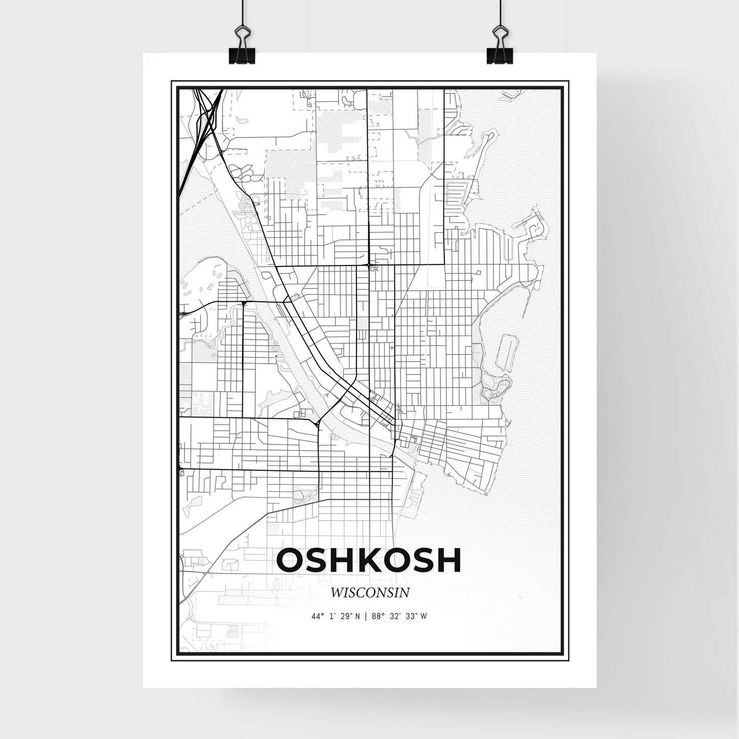 Oshkosh Wisconsin - Premium City Map Poster