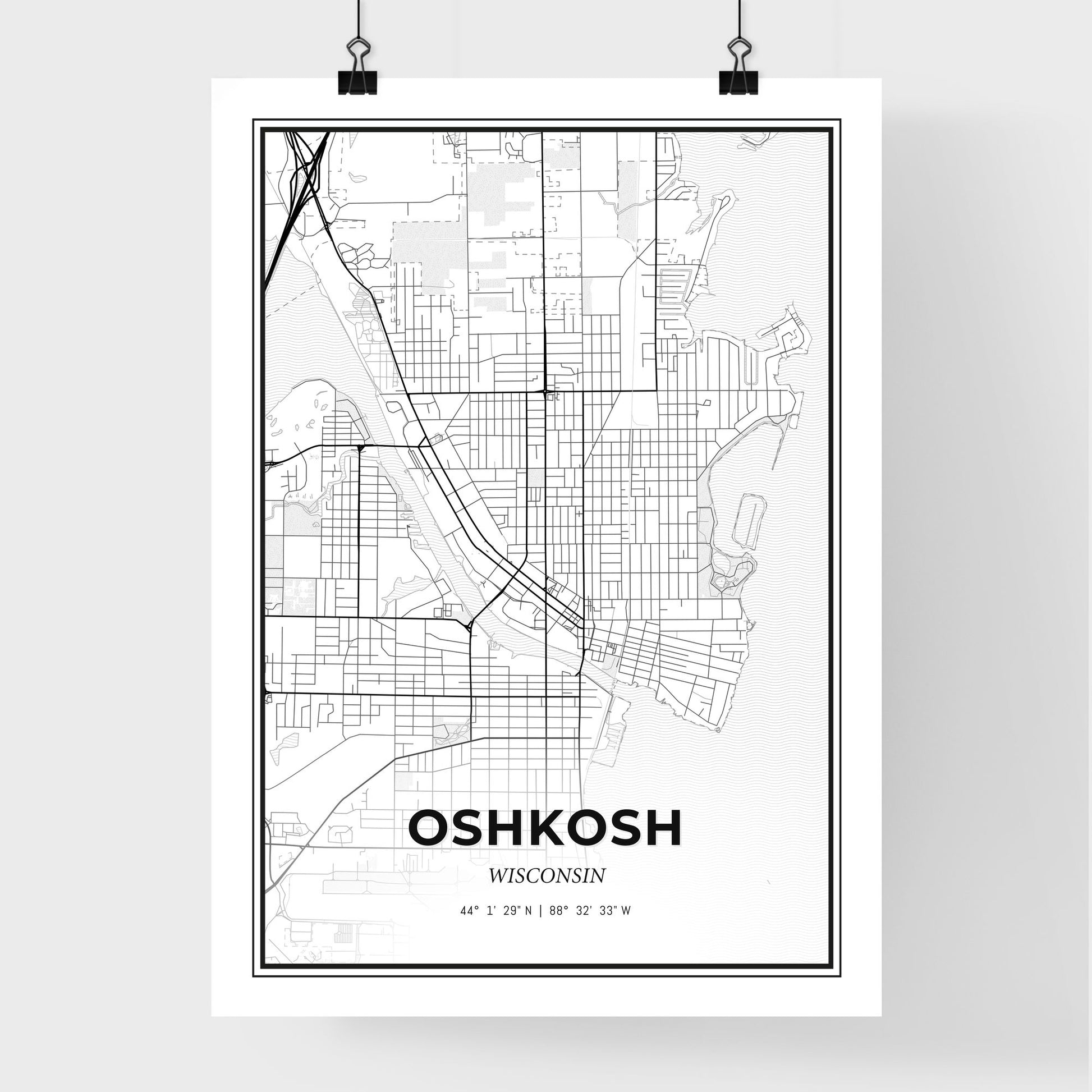 Oshkosh Wisconsin - Premium City Map Poster
